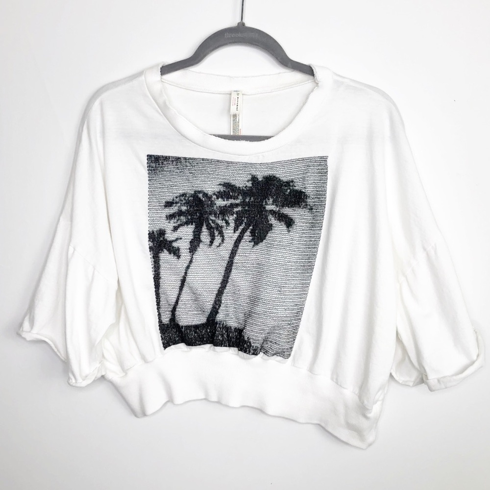 Free people movement cropped oversized graphic T-shirt